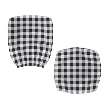 Black And White Check Pattern Print Office Chair Cover