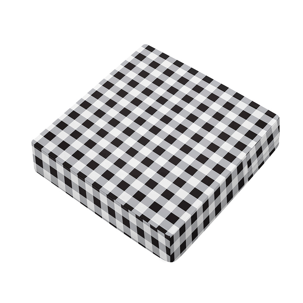 Black And White Check Pattern Print Outdoor Seat Cushion Cover