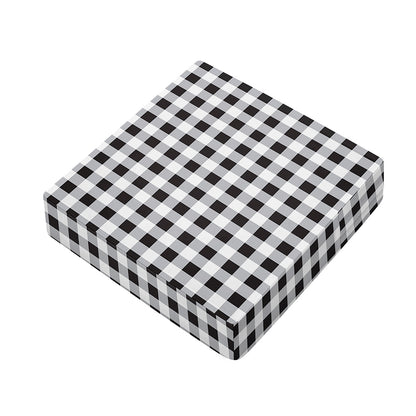 Black And White Check Pattern Print Outdoor Seat Cushion Cover
