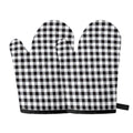 Black And White Check Pattern Print Oven Mitts