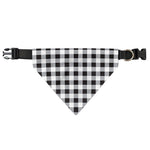 Black And White Check Pattern Print Over The Collar Dog Bandana