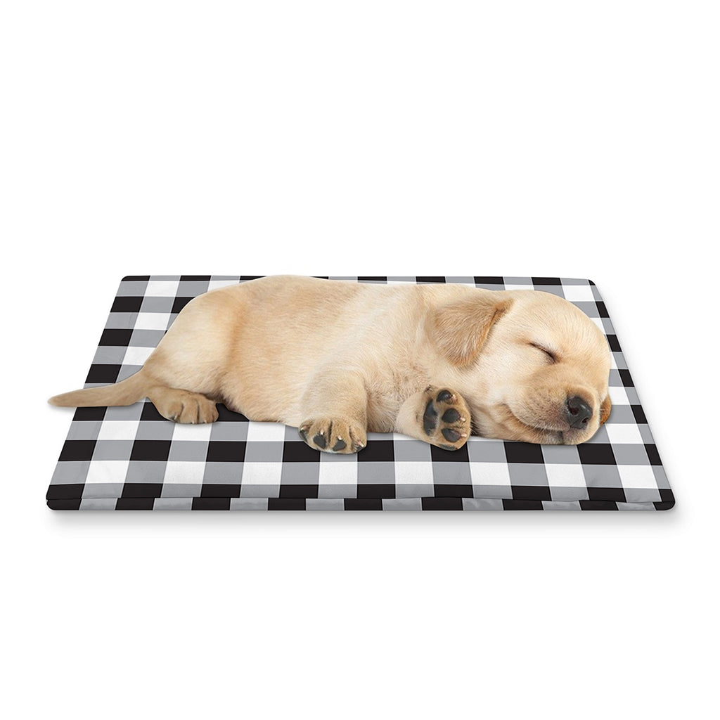 Black And White Check Pattern Print Pet Cooling Mat Cover