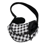 Black And White Check Pattern Print Pet Sling Carrier