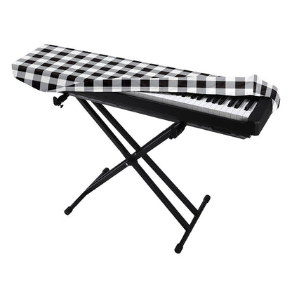 Black And White Check Pattern Print Piano Keyboard Cover