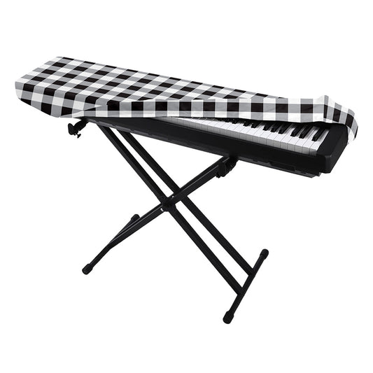 Black And White Check Pattern Print Piano Keyboard Cover