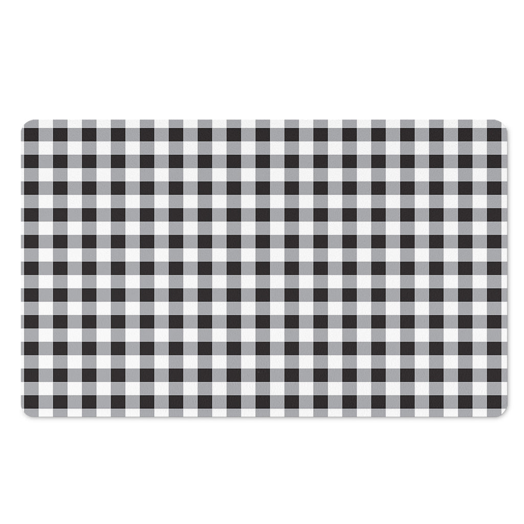 Black And White Check Pattern Print Polyester Doormat