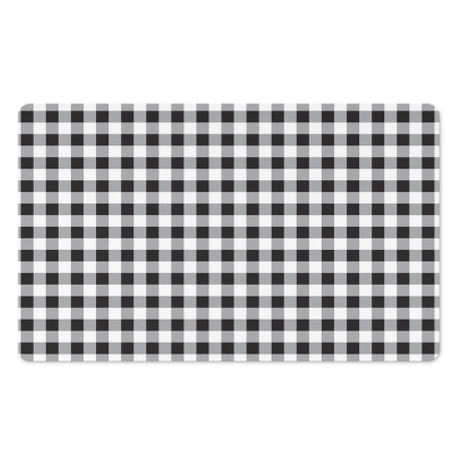 Black And White Check Pattern Print Polyester Doormat