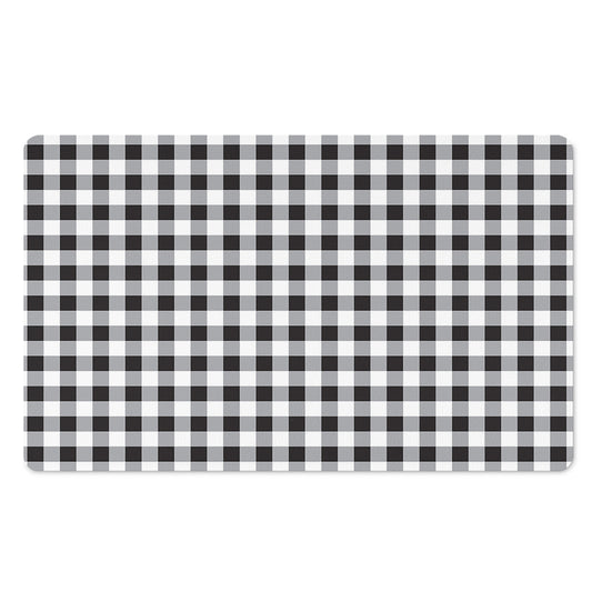 Black And White Check Pattern Print Polyester Doormat