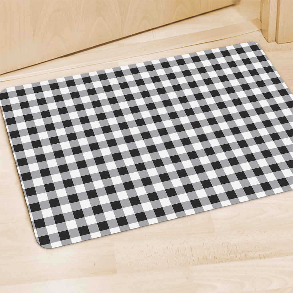 Black And White Check Pattern Print Polyester Doormat