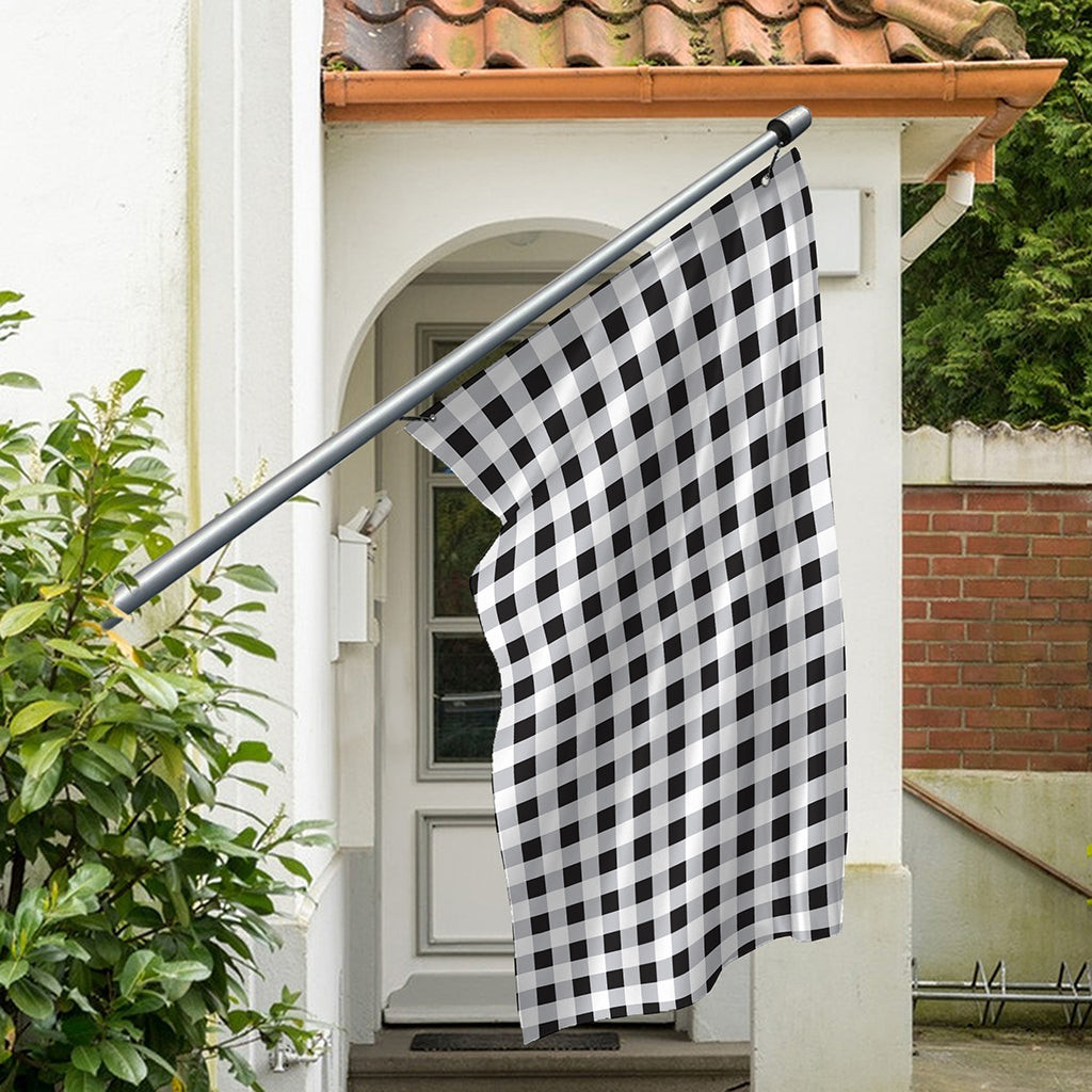 Black And White Check Pattern Print Polyester Flag