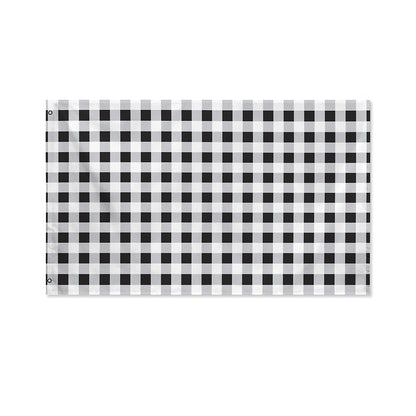 Black And White Check Pattern Print Polyester Flag