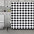 Black And White Check Pattern Print Polyester Shower Curtain