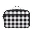 Black And White Check Pattern Print Portable Lunch Bag