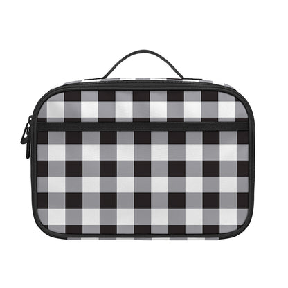 Black And White Check Pattern Print Portable Lunch Bag