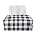 Black And White Check Pattern Print Rectangle Tissue Box Cover