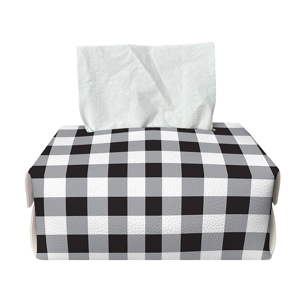 Black And White Check Pattern Print Rectangle Tissue Box Cover