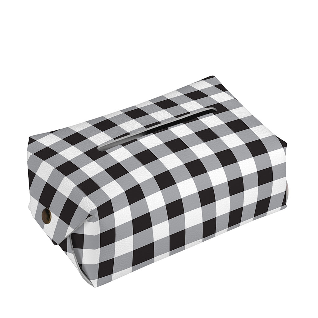 Black And White Check Pattern Print Rectangle Tissue Box Cover