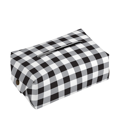 Black And White Check Pattern Print Rectangle Tissue Box Cover