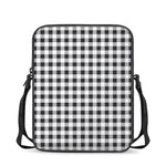 Black And White Check Pattern Print Rectangular Crossbody Bag