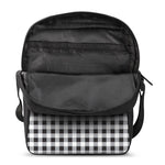 Black And White Check Pattern Print Rectangular Crossbody Bag