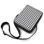 Black And White Check Pattern Print Rectangular Crossbody Bag