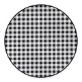 Black And White Check Pattern Print Round Floor Mat