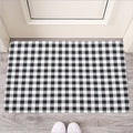 Black And White Check Pattern Print Rubber Doormat