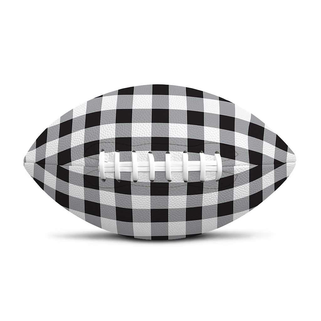 Black And White Check Pattern Print Rugby Ball