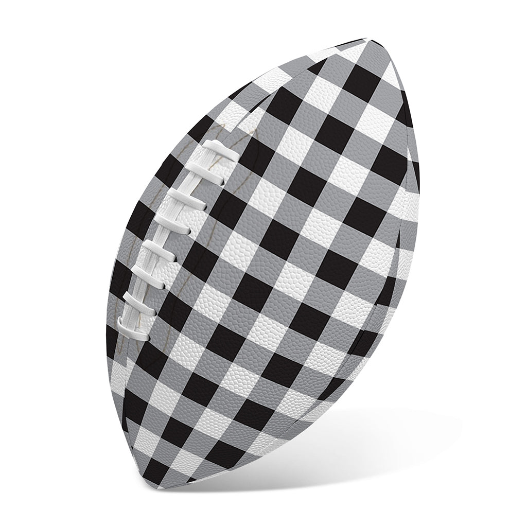 Black And White Check Pattern Print Rugby Ball