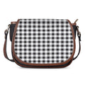 Black And White Check Pattern Print Saddle Bag
