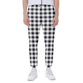 Black And White Check Pattern Print Joggers