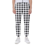 Black And White Check Pattern Print Scuba Joggers