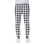 Black And White Check Pattern Print Scuba Joggers