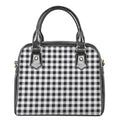 Black And White Check Pattern Print Shoulder Handbag