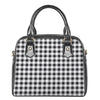 Black And White Check Pattern Print Shoulder Handbag