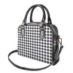 Black And White Check Pattern Print Shoulder Handbag