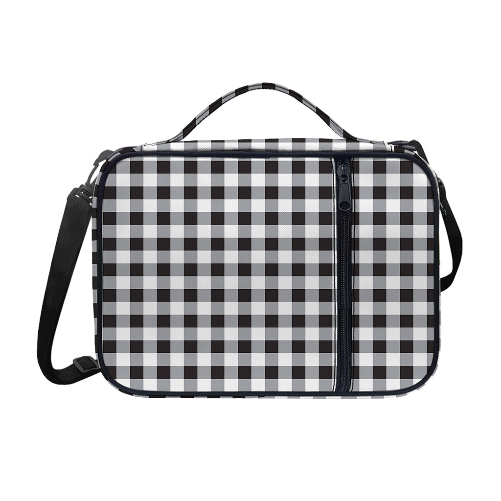 Black And White Check Pattern Print Shoulder Strap Bible Bag