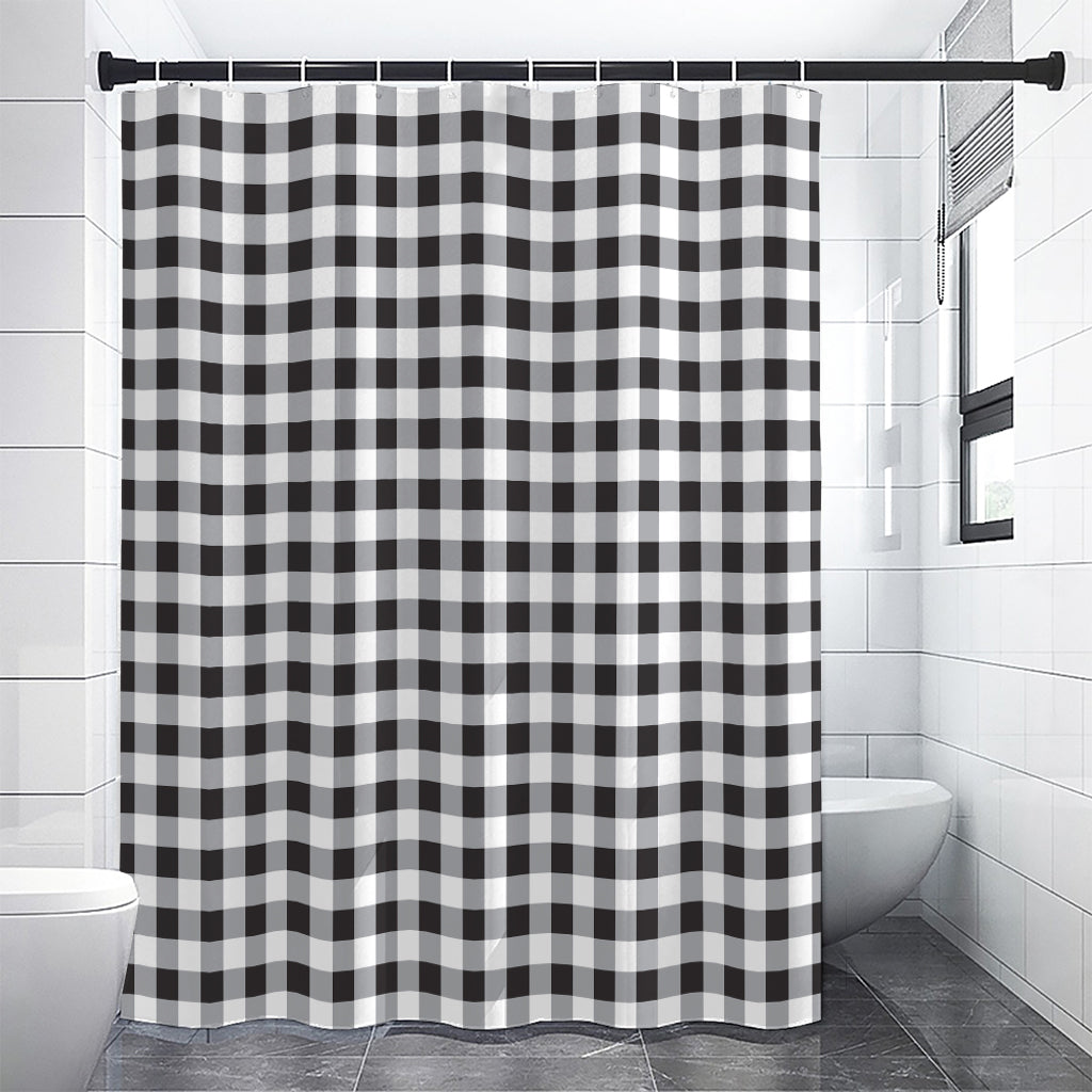 Black And White Check Pattern Print Shower Curtain