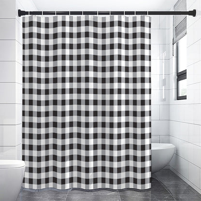 Black And White Check Pattern Print Shower Curtain