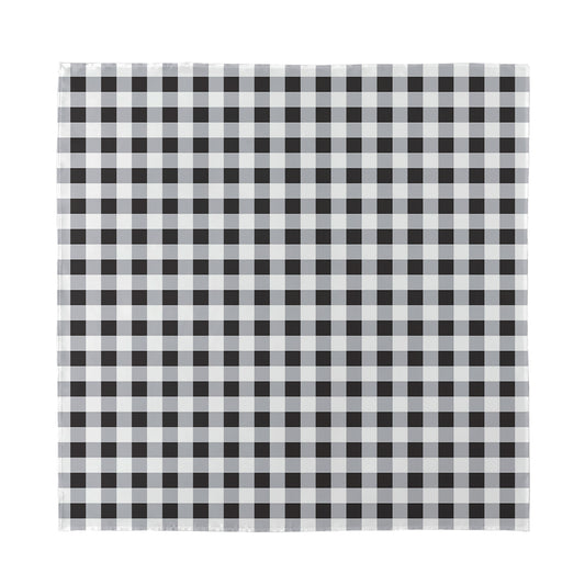 Black And White Check Pattern Print Silk Bandana