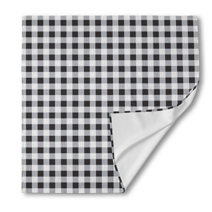 Black And White Check Pattern Print Silk Bandana
