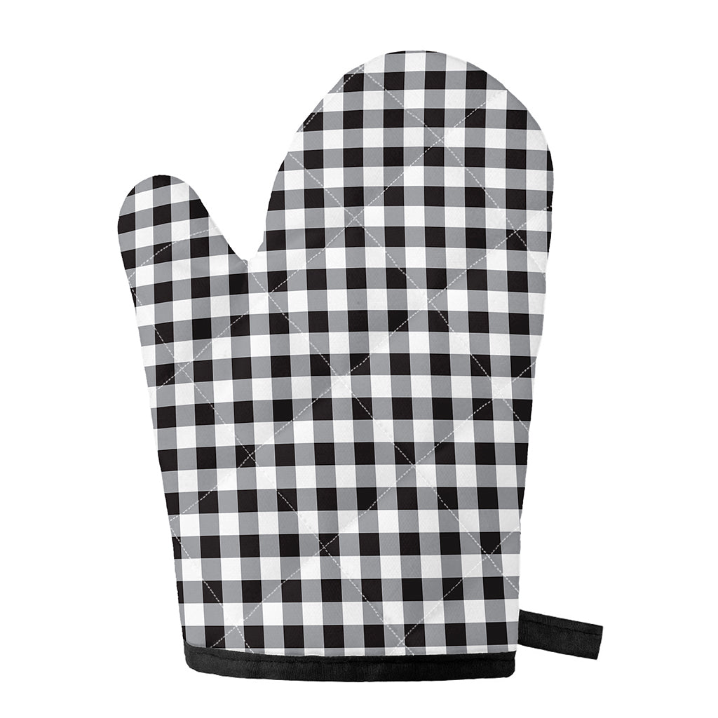 Black And White Check Pattern Print Single Oven Mitt