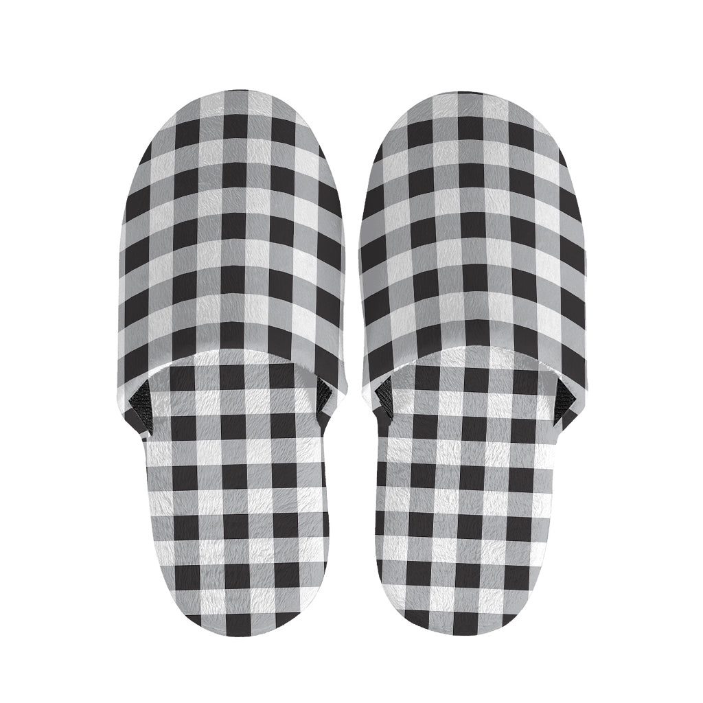Black And White Check Pattern Print Slippers