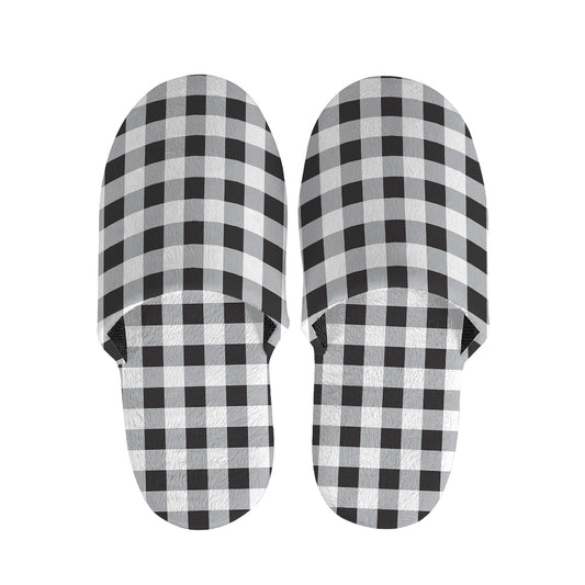 Black And White Check Pattern Print Slippers