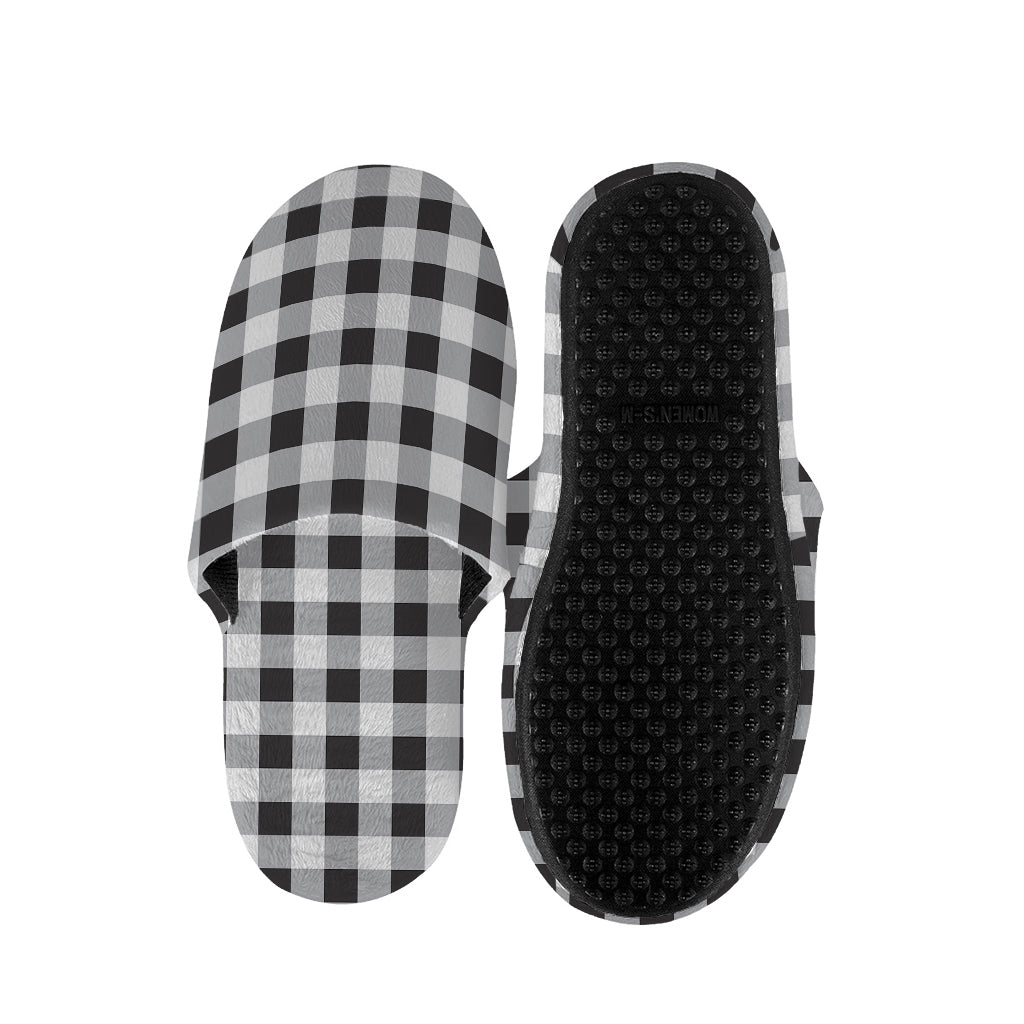 Black And White Check Pattern Print Slippers