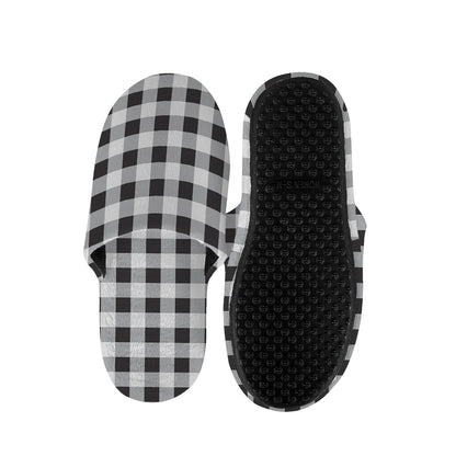 Black And White Check Pattern Print Slippers