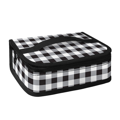 Black And White Check Pattern Print Small Lunch Bag