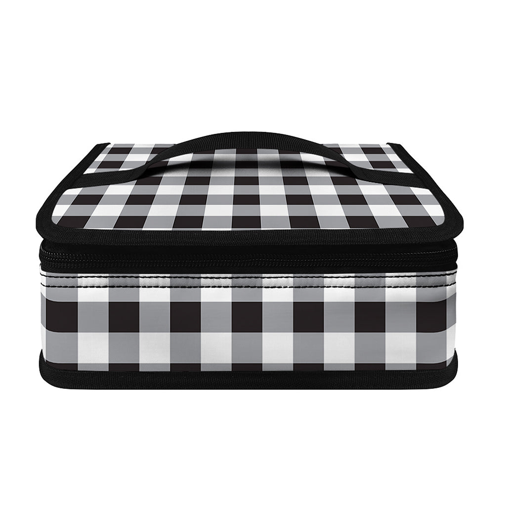 Black And White Check Pattern Print Small Lunch Bag