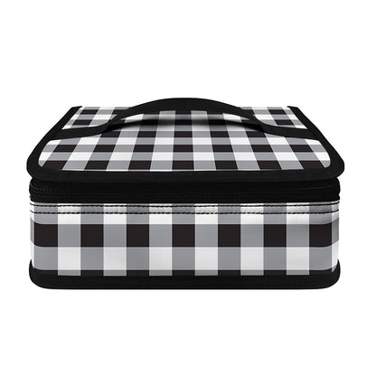 Black And White Check Pattern Print Small Lunch Bag