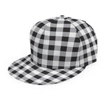 Black And White Check Pattern Print Snapback Cap